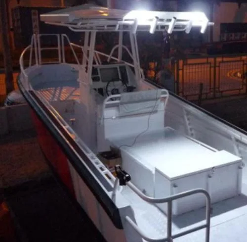 12V DC Boat Deck/Dock Flood Light 6.3 Inch Aluminum LED Light Bar Marine Spotlights LED Spreader Light for Boat