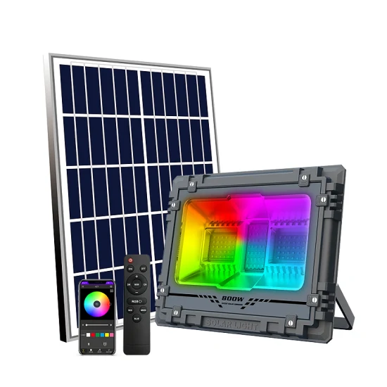 Intelligente APP-Steuerung, RGB-Farbwechsel, Außenlicht, Außenstrahler, Dämmerung bis Morgendämmerung, Solarstrom, Sicherheit, LED-Solar-Flutlicht
