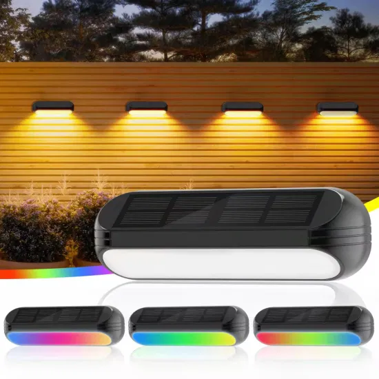 IP65 wasserdichte LED-Solarlampe mit Farbwechsel und warmweißem Modus, Solar-Flutlicht für Wand- und Treppendekoration
